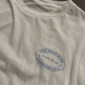 Old Navy White Short-Sleeve Crewneck Tee with Small Blue Chest Logo